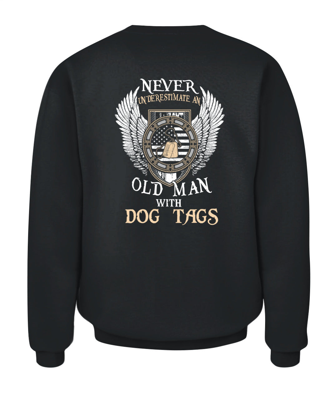 USN- Never Old Man With Dog Tag