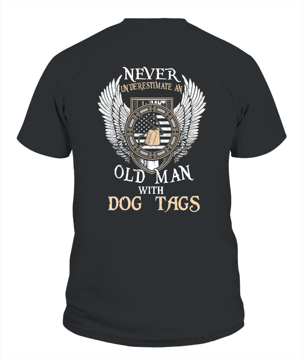 USN- Never Old Man With Dog Tag